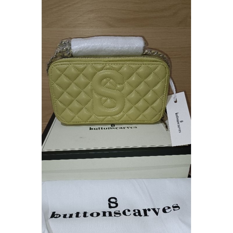 READY NEW WITH DEFECT KIKIS Tas Buttonscarves BS Yura Bag - Lime
