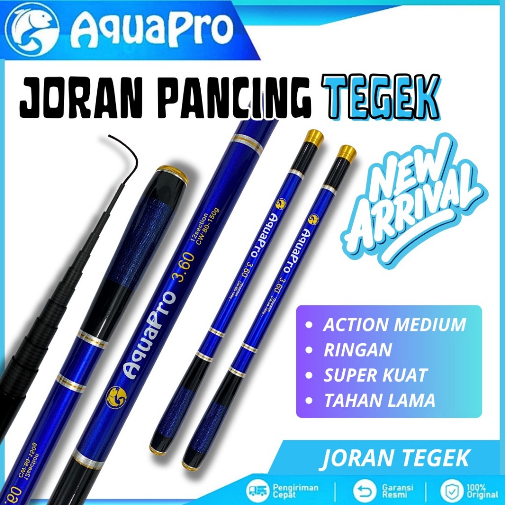AquaPro - Joran Tegek AQUAPRO Joran Tegek Ruas Pendek ±40cm Dengan Ukuran 1.5M - 4.5M Bahan Serat Ca