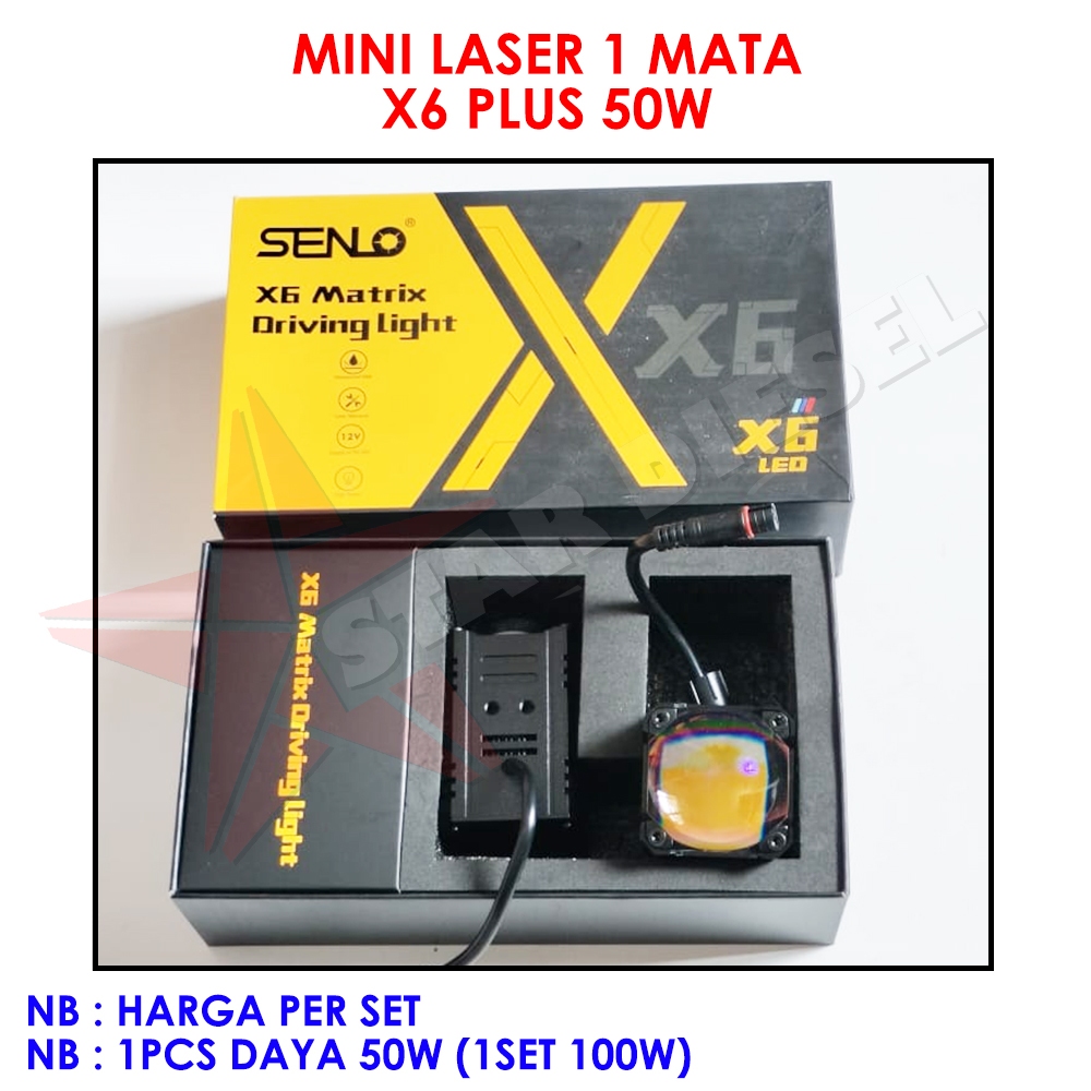 LED LASER 1 MATA MINI X6 PLUS BLUE LENS MINI LASER SATU MATA LENSA KACA DRIVING LIGHT