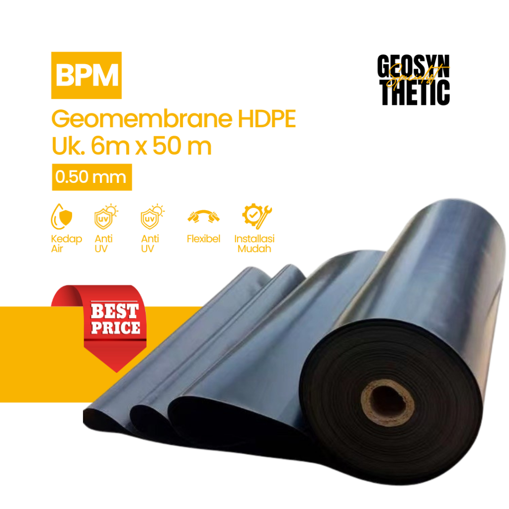 Geomembrane HDPE meteran 0.5mm 6x5m