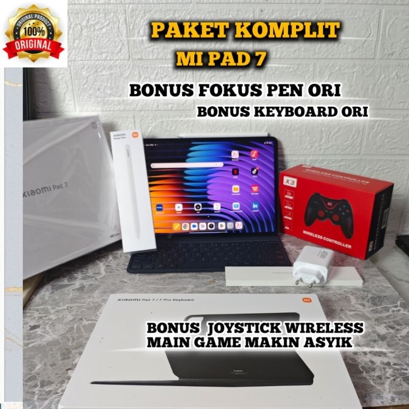 XIAOMI PAD 7 | MI PAD 7  | SNAPDRAGON 7 GEN 3 | RAM8/256GB + PEN DAN KEYBOARD ORI XIAOMI