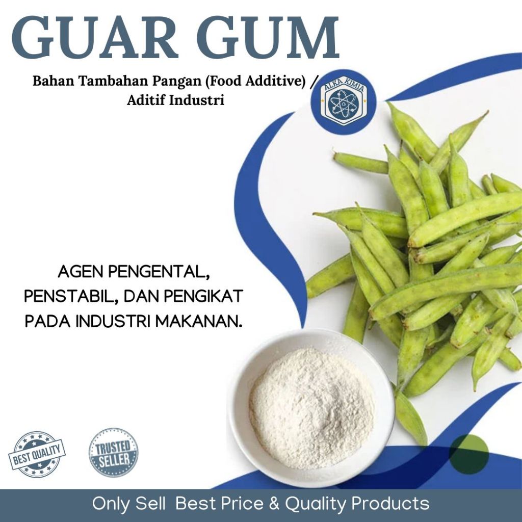 

Guar Gum 1kg Pengental Alami dari Tanaman Guar / Agen Pengental Penstabil pada Industri Makanan Food Grade