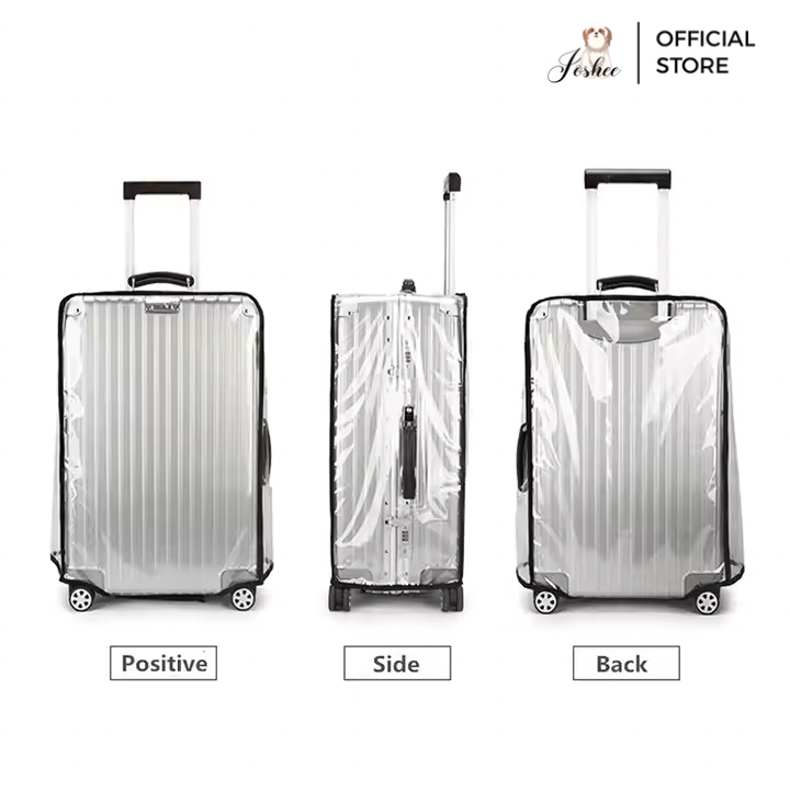 Joshee Sarung Koper Luggage Cover Pelindung Bahan PVC Transparant Tebal Mika Koper