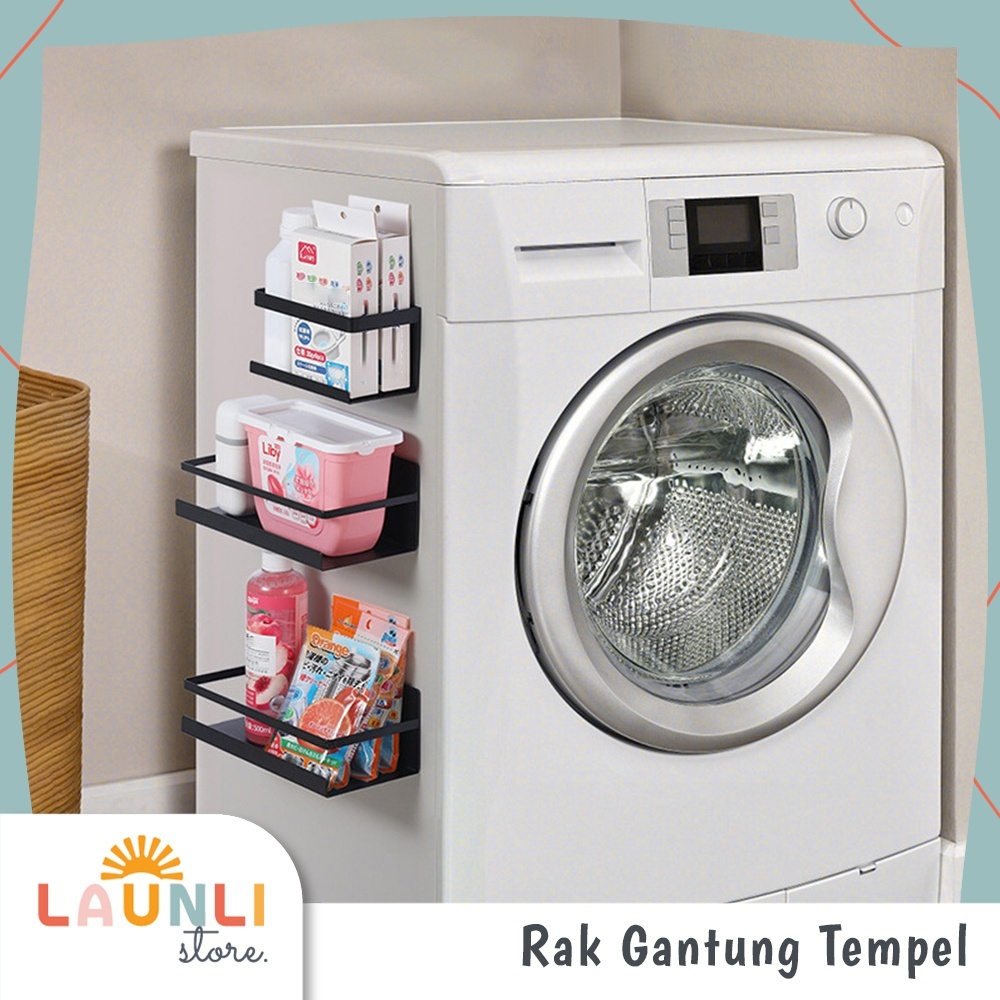 Rak Magnetik Mesin Cuci Tempat Sabun Detergen Magnetic Laundry Rack Organizer