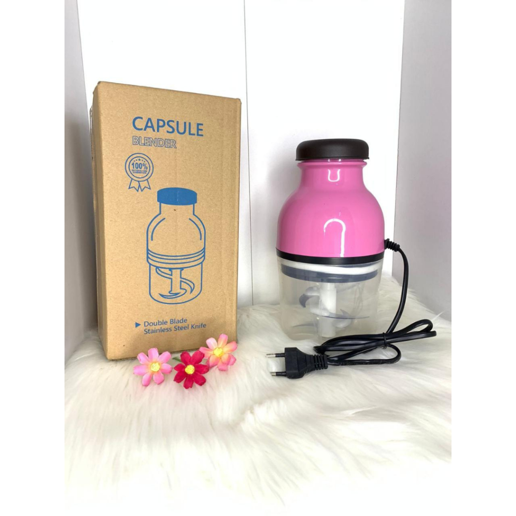 Hangyan Blender Kapsul Serbaguna Low Watt 250W Kapasitas 450ML Chopper Daging Plastik Penggiling Dag
