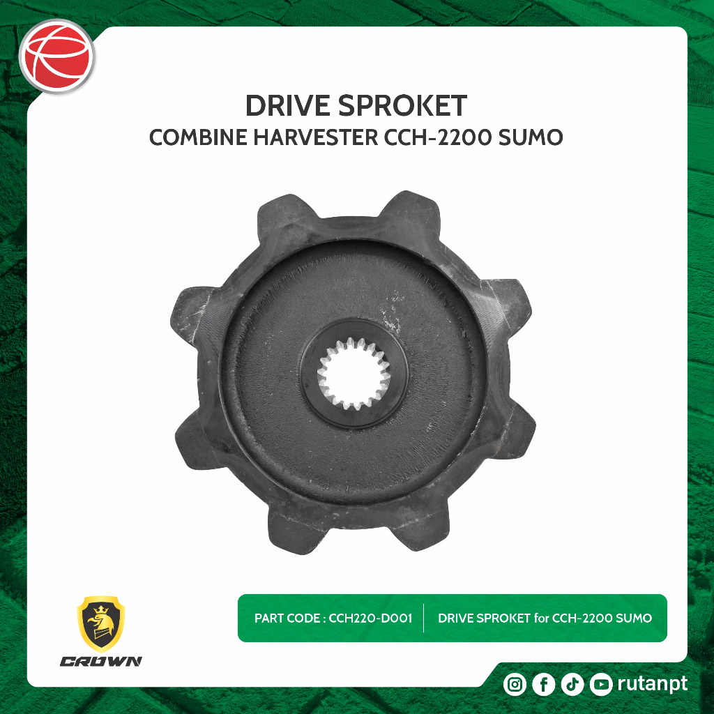 DRIVE SPROKET / SPAREPART FOR COMBINE HARVESTER CROWN CCH 106 SUMO / COMBI / ALAT PANEN PADI