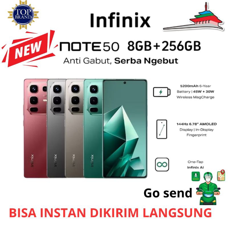 Terbaru 2025 Infinik Note 50 8/256 Gb up tu 16 Gb Extended Ram Helio G100  6,7" FHD+ Amoled 50MP OIS