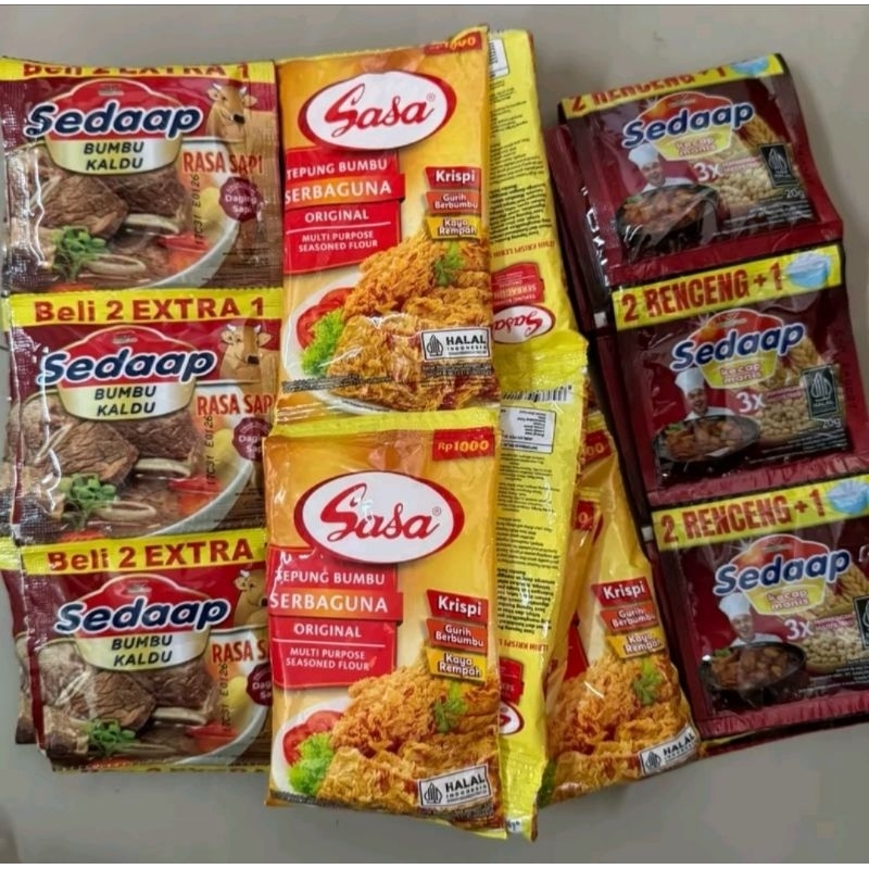 

❤️ZAHRAZA642❤️ PAKET LENGKAP BUMBU DAPUR (12 kecap, 18 kaldu sedab, 10 tepung sasa) dapat 3 item extra promo hemat