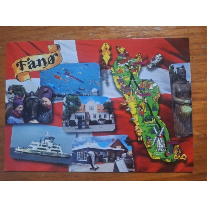 

kartu pos peta Fano italia/italy map Postcard