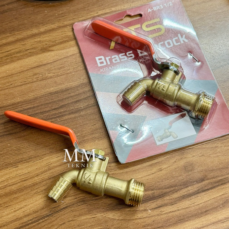Kran Tembok 1/2" Kuningan Asli Ideku Keran Dinding