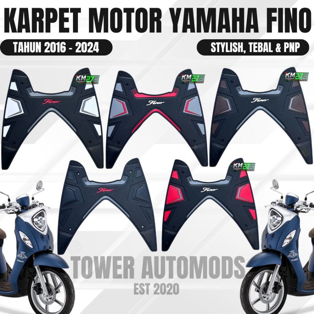 Karpet Motor Fino 2016 - 2024 - Karpet Yamaha Fino 125 - Aksesoris Yamaha Fino Bahan Karet Premium