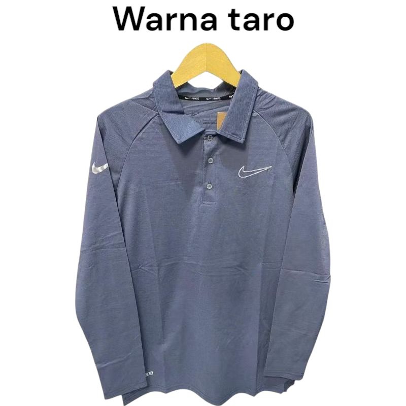 baju olahraga kerah lengan panjang dry fit pria