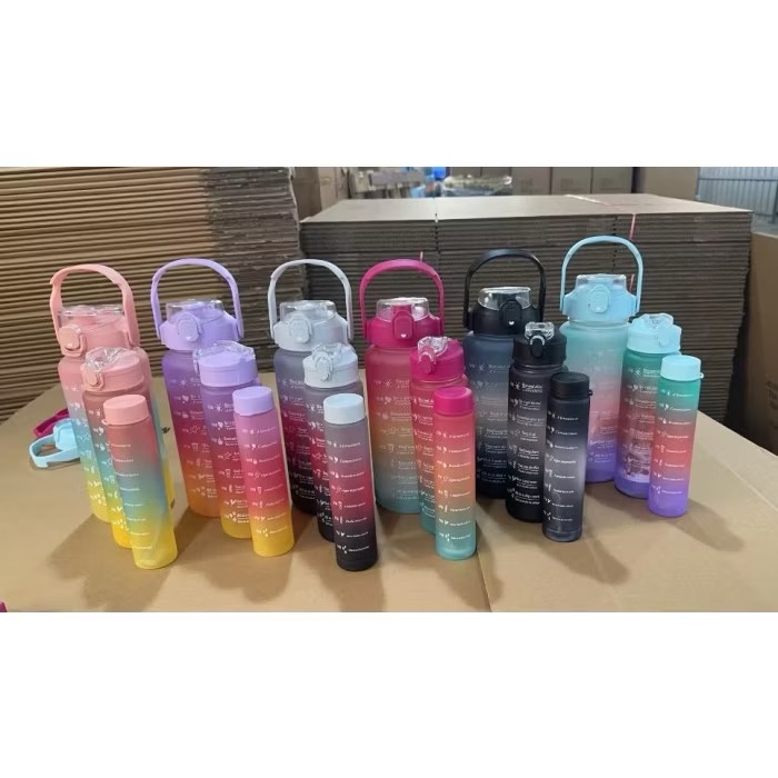Botol 3in1 2 Liter + 1 Liter + 500ml Botol Minum Viral 1Set / Botol Minum 2 Liter