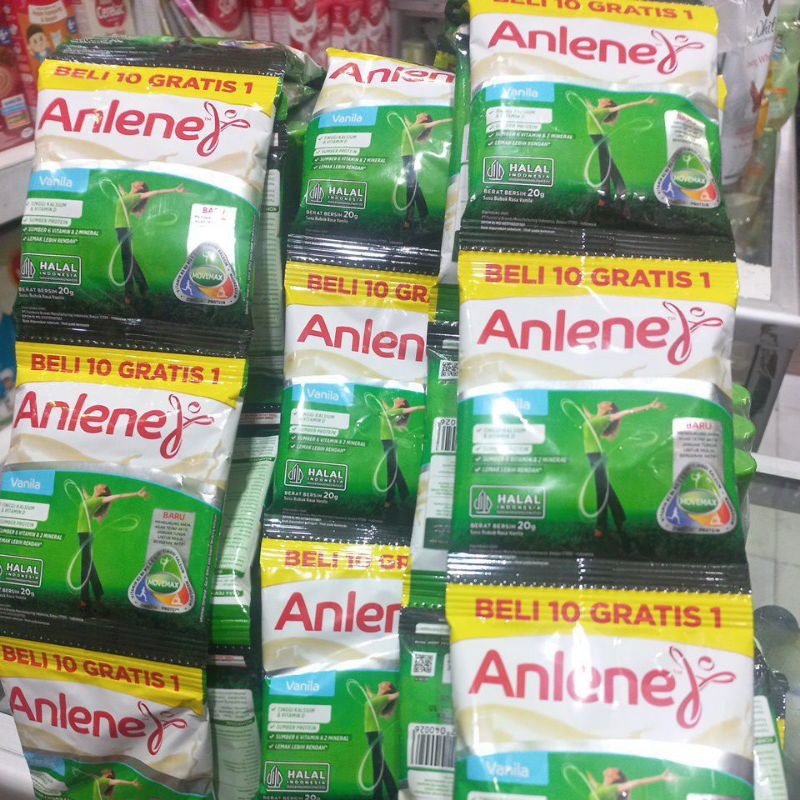 

Anlene Actifit Susu Bubuk Isntant Rasa Vanila 1Renceng Isi 10 + 1 sachet (11sachet x 20gr )