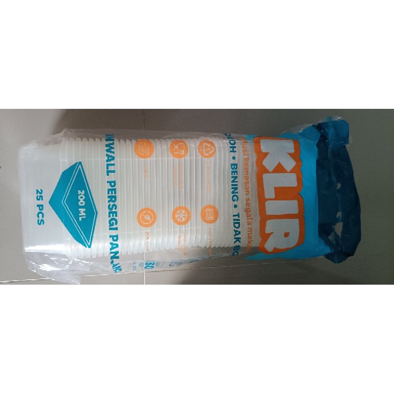 KLIR kotak Makan Plastik 200ml Kotak Nasi Plastik Bening Higenis Wadah nasi