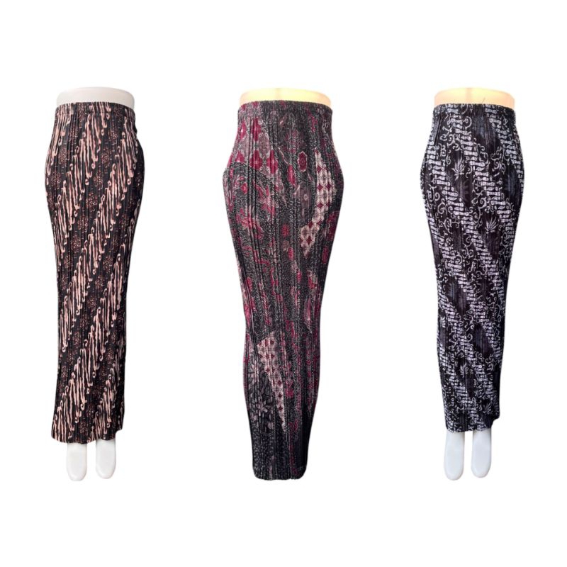 Rok Batik Plisket Fit S - JUMBO All Size | rok rempel batik | rok wisuda / bawahan kebaya kondangan