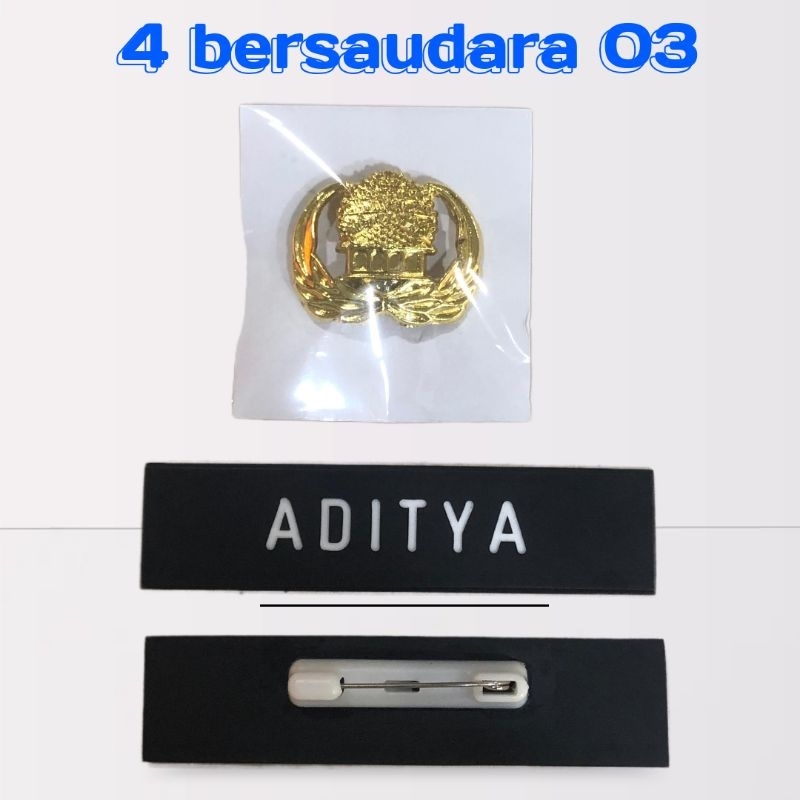 

name tag ready stok hitam doff+pin korpri