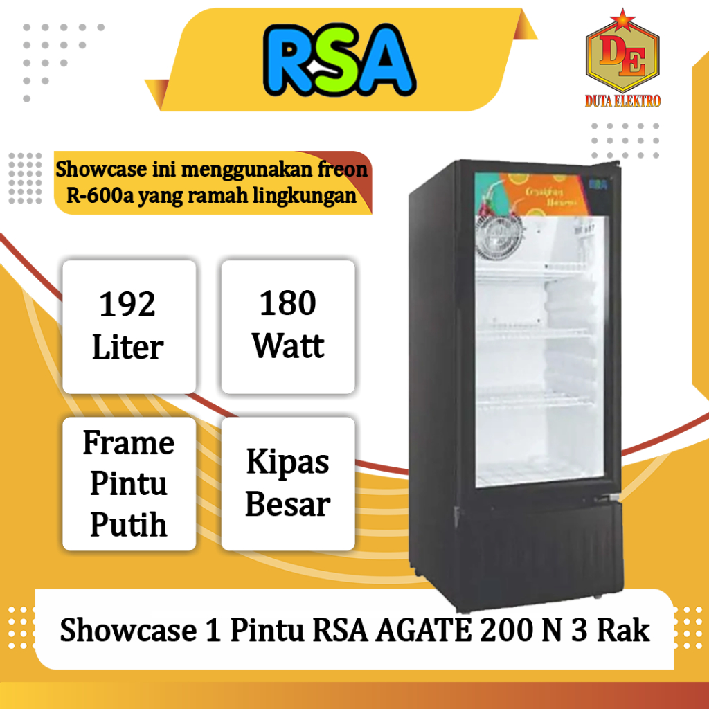 Showcase 1 Pintu RSA AGATE 200 N 3 Rak