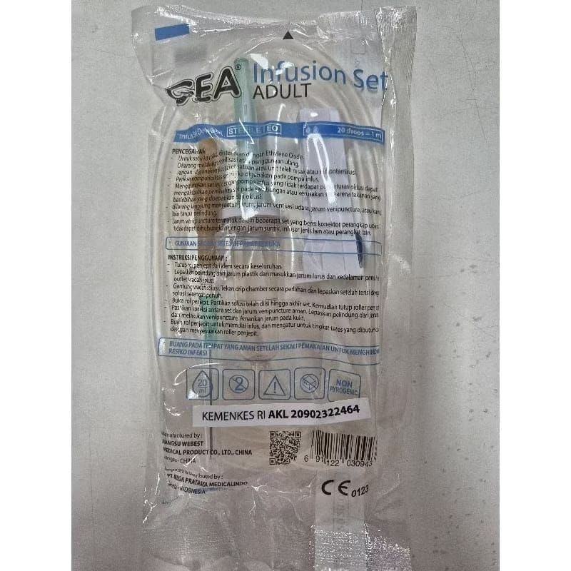 infusion set/infus set dewasa GEA dan onehealth
