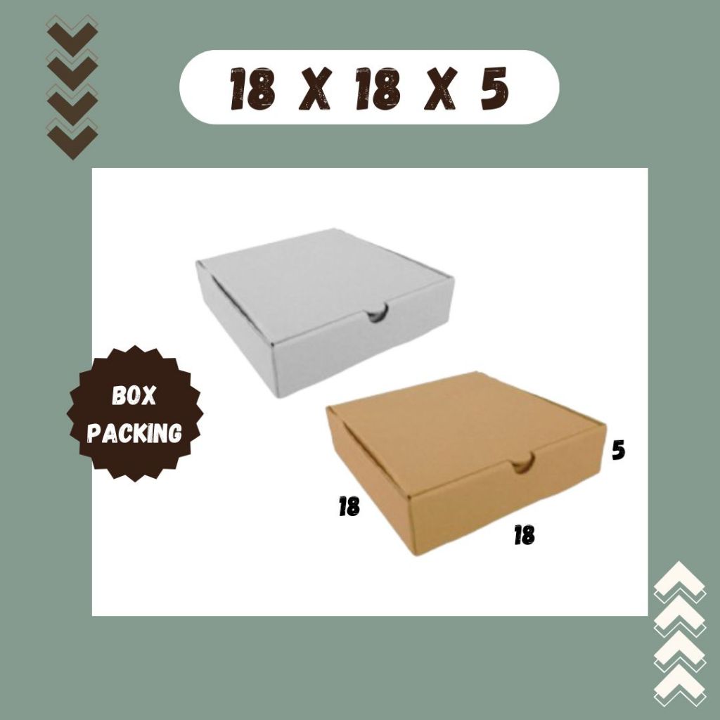 

Box 18x18x5 LD Kardus/Karton/Polos/Pizza/hampers/parel/Ied mubarak