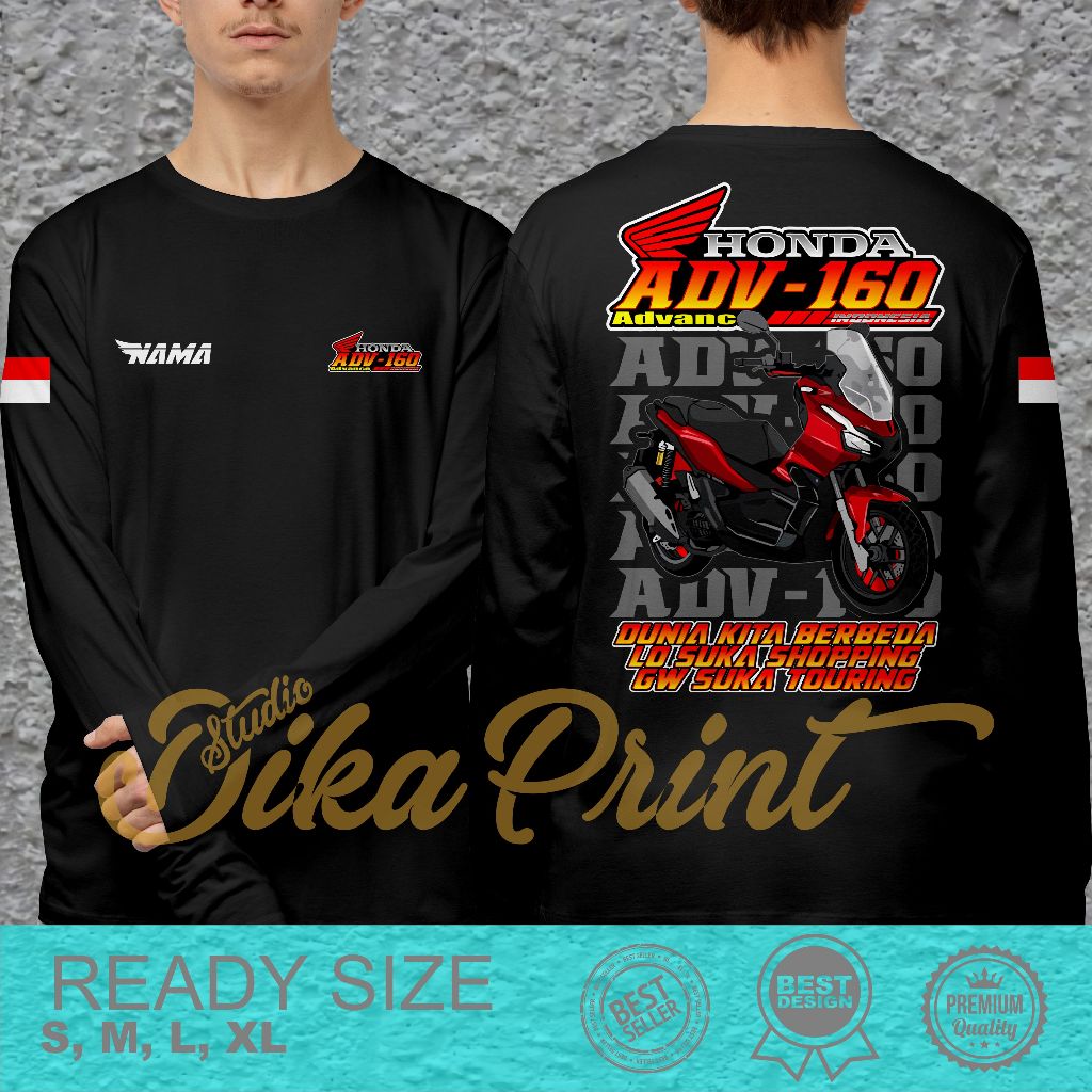 Kaos Motor Honda ADV-160 Indonesia Bahan Nyaman Dan Adem