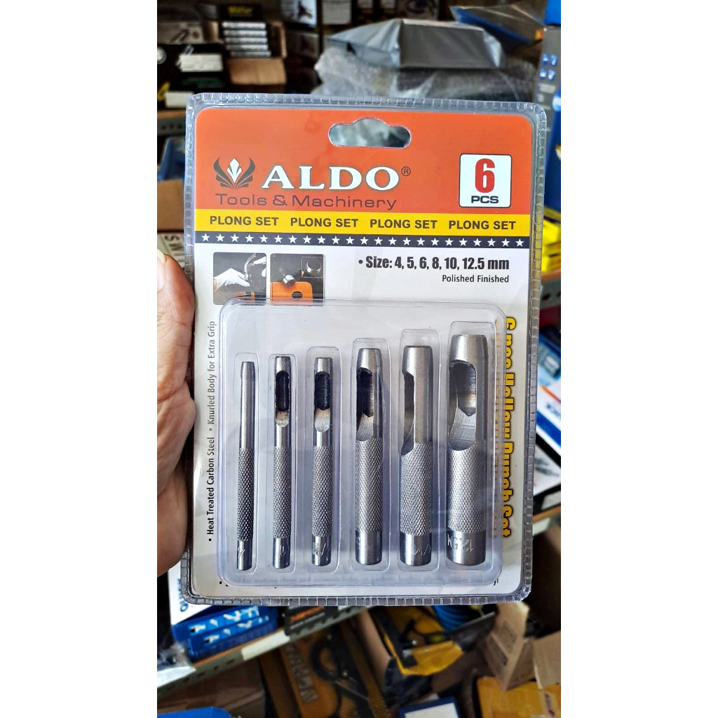 

Set 6pcs Mata Plong Pembuat Lubang Kulit Vynil Plastik/ Paket Hollow Punch 4, 5, 6, 8, 10, 12.5mm