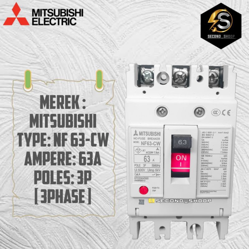 MCCB MITSUBISHI NF 63-cw 63A