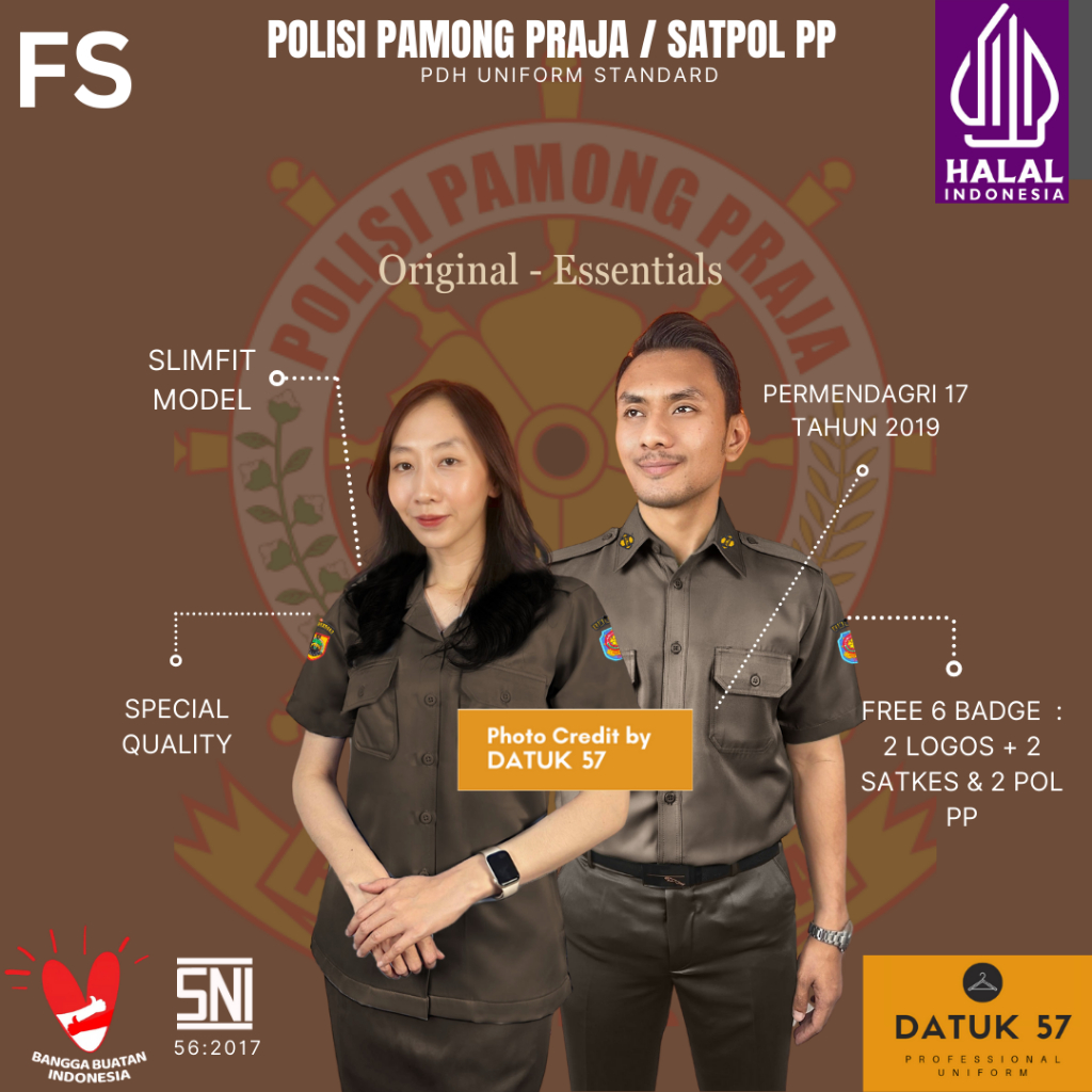 [FULL SET] Original Essentials by Datuk 57 : Seragam Kemeja Atasan Bawahan Celana Rok PDH Pakaian Di