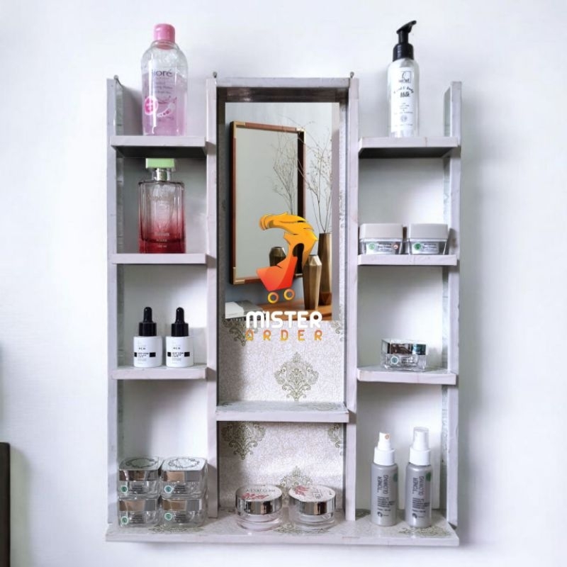 Rak Kosmetik 2 Tiang Minimalis Model Kupu2 - Rak Hias Gantung Rak Kosmetik Minimalis Tolet