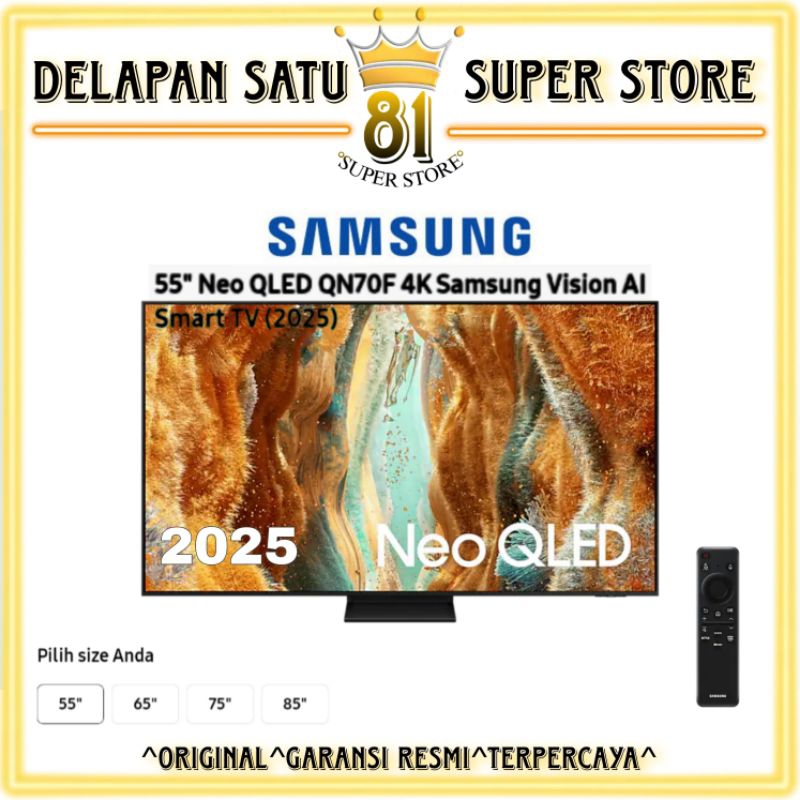 SAMSUNG NEO QLED 55QN70F 65QN70F 75QN70F 85QN70F SMART TV LED 55|65|75|85 INCH LAYAR 4K UHD VISION A