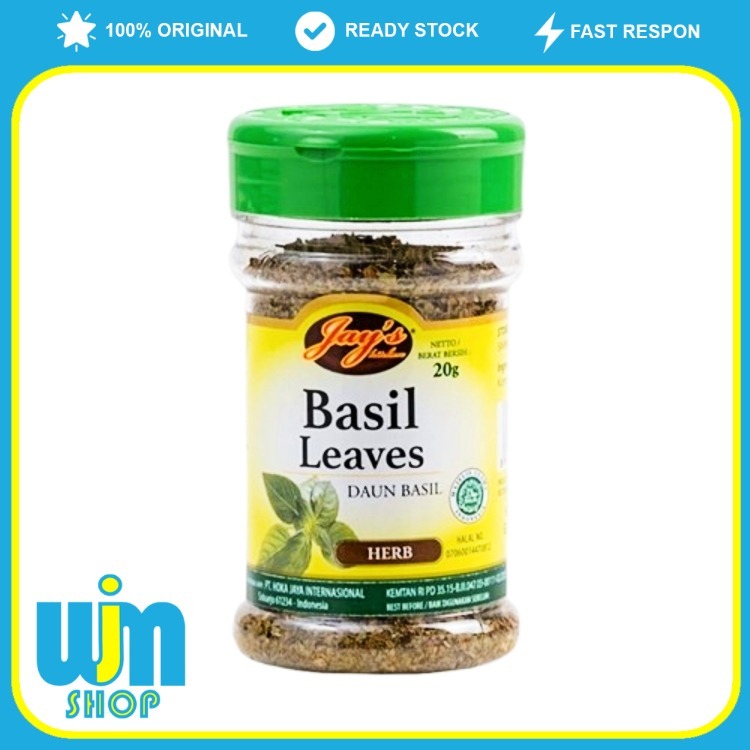 

Jay’s Basil Daun Basil Kering 20gr | Bumbu Dapur Premium