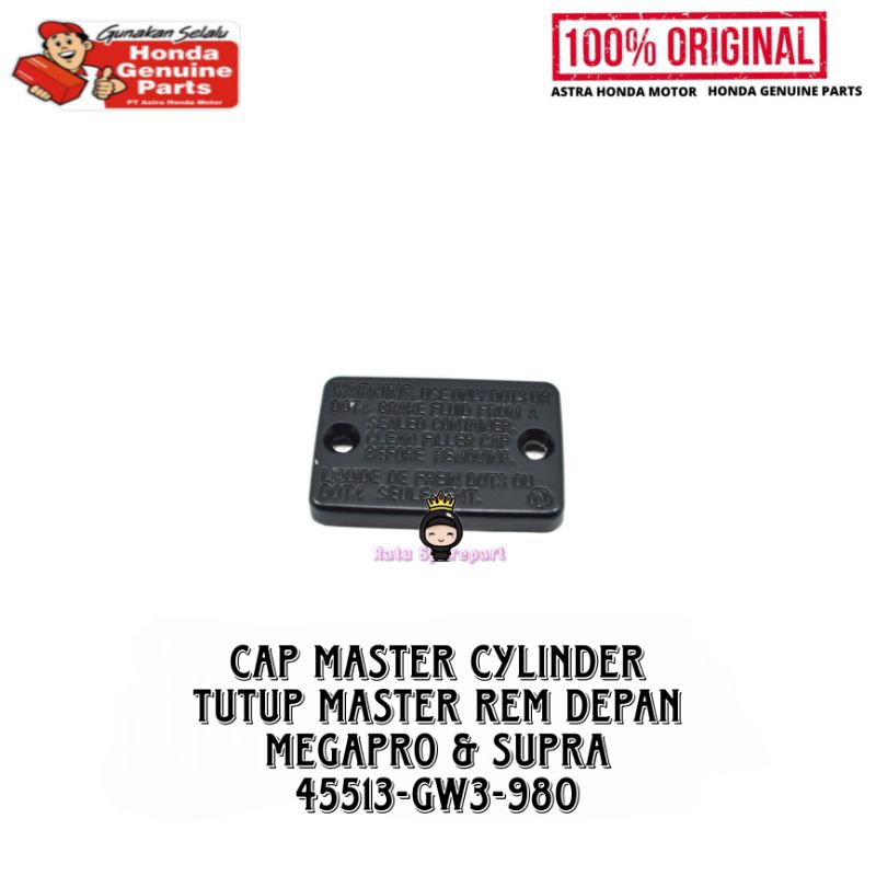 Cap Master Cylinder (Tutup Master Rem Depan) Honda Megapro Original - 45513GW3980 - Cap Master Cylin