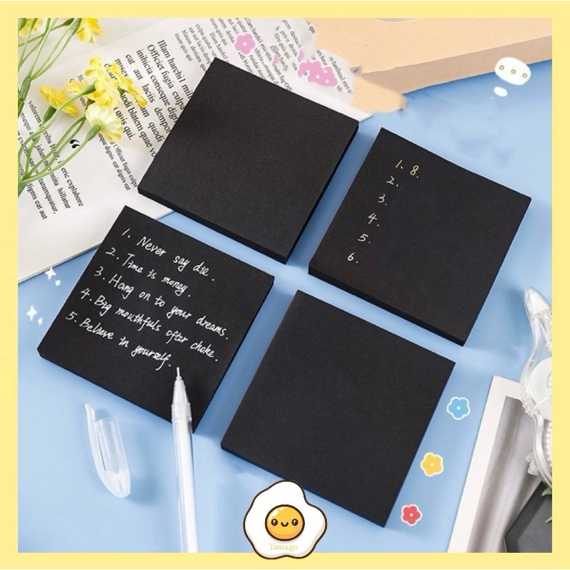 

Sticky Note Black / Kertas Memo Full Black 50Pcs untuk Kantor Sekolah