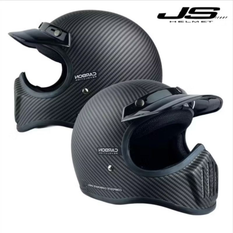 Helm js cakil retro dewasa cakil carbon retro