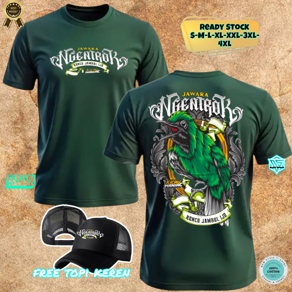 DUDESTORE CLTHING DISTRO KAOS HOBI JAWARA NGENTROK KONCO JAMBUL IJO KICAU MANIA NEW DESIGN KEREN BAH