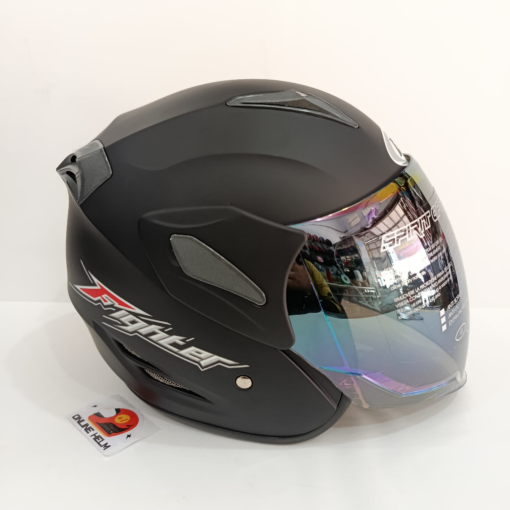 HELM GM Fighter Warna Hitam Doff