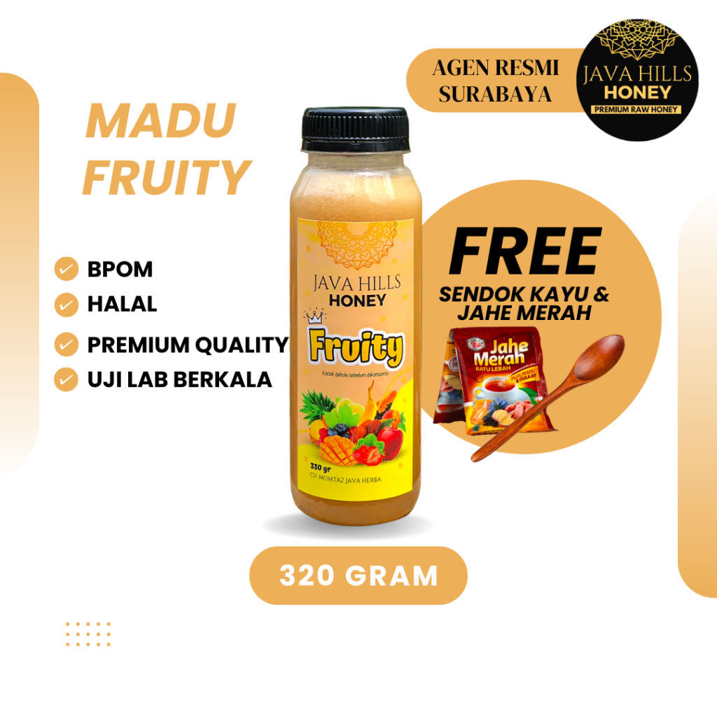 

Javahills Honey Madu Fruity 320 gr – Madu Herbal Buah | Bantu Jaga Kesehatan Jantung & Organ Dalam