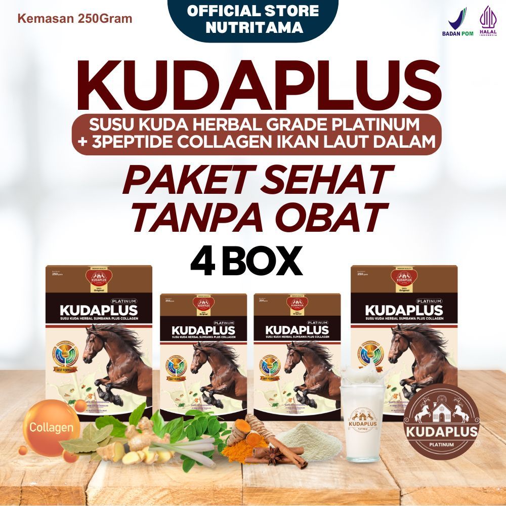 

Susu Kudaplus 100% Original dari Sumbawa Cepat Atasi Sesak Nafas Akut dan Nyeri Sendi Berat Kemasan 250gram Paket 4 Box