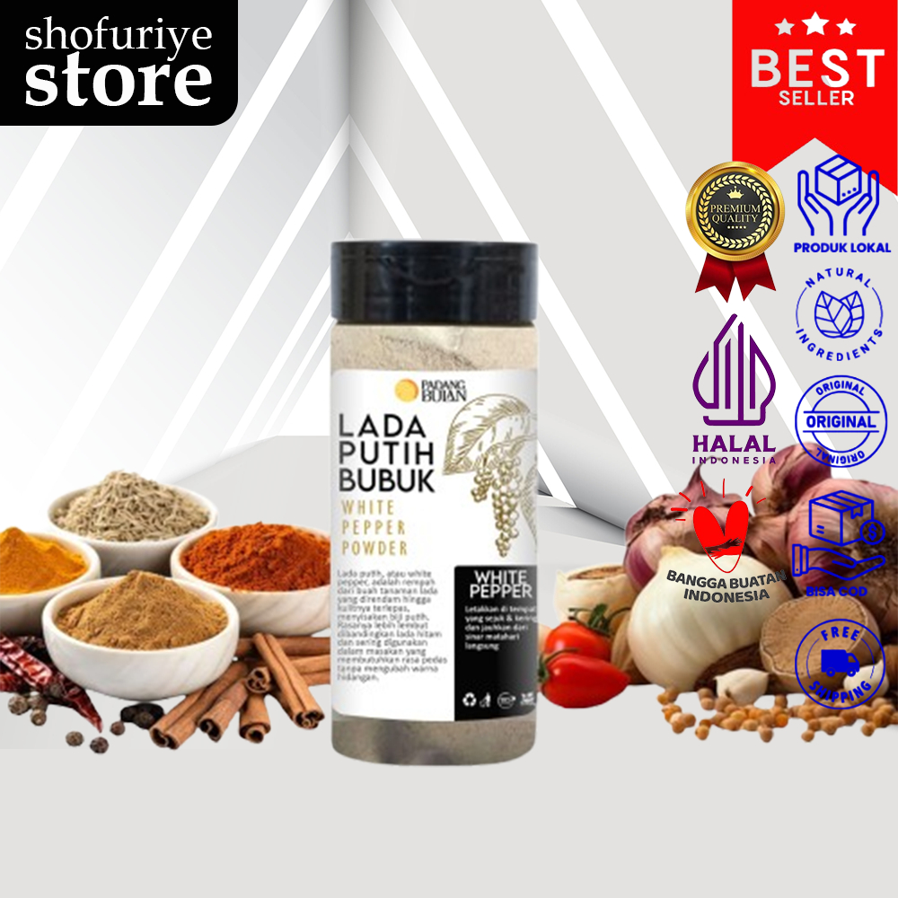 

Lada Putih Bubuk 50gr Bumbu Rempah Organik Halal Premium - PADANGBULAN