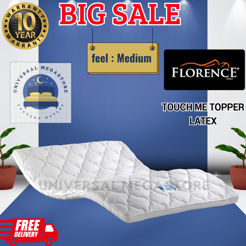 FLORENCE Topper Latex TOUCH ME ukuran 100x200 120x200 160x200 180x200 200x200
