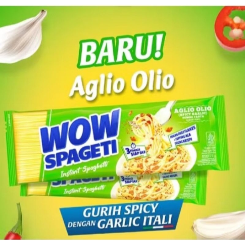

WOW SPAGHETTI INSTAN RASA AGLIO OLIO SPICY GARLIC 75G