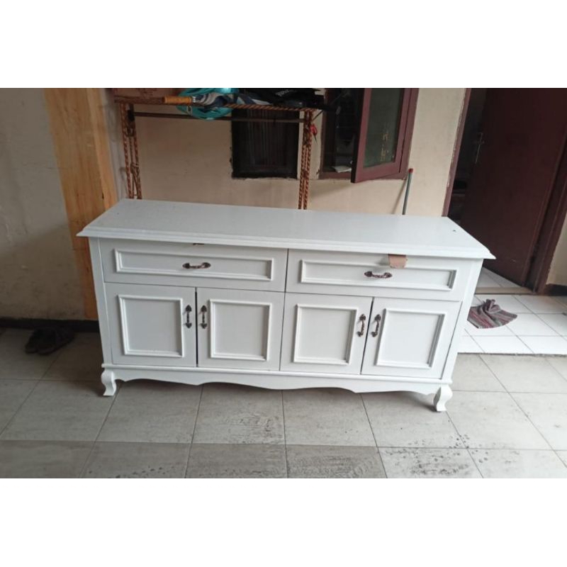 MEJA TV INFORMA MINIMALIS DUCO PUTIH GLOSY