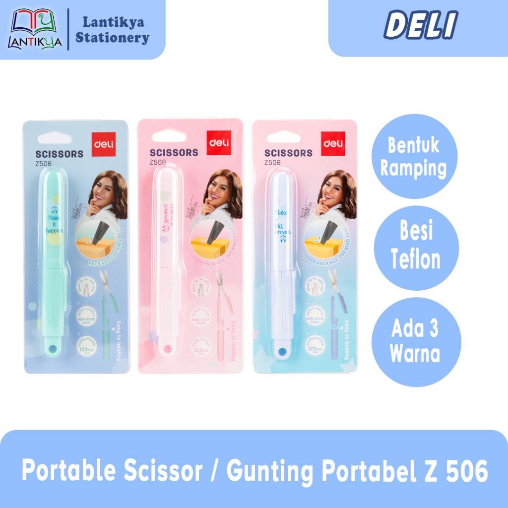 

Deli Portable Scissor / Gunting Portabel Lucu Besi Teflon Z 506