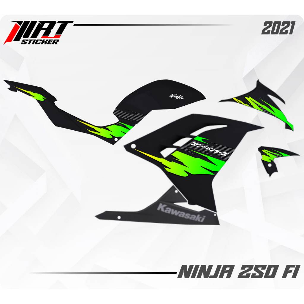 Striping Ninja 250 FI - Stiker Transparan Ninja 250 FI Carbon  (Sudah Terpotong)