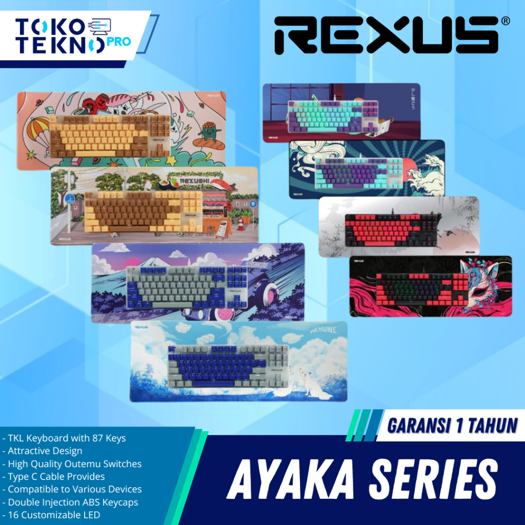 Rexus Ayaka TKL KG5 / KG6 Japanese Theme Keyboard Deskmat Combo Gaming