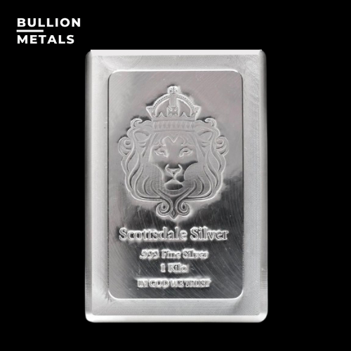 Scottsdale Stacker Bar 1 Kilo Silver (alt Heraeus 1Kg, canadian mint, britannia, nadir, perak batang