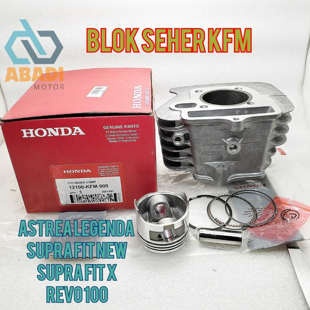 Blok Seher Set Ori Honda KFM Astrea Legenda Supra Fit New Revo 100 Lama Supra Fit X Cyelinder Bok Me