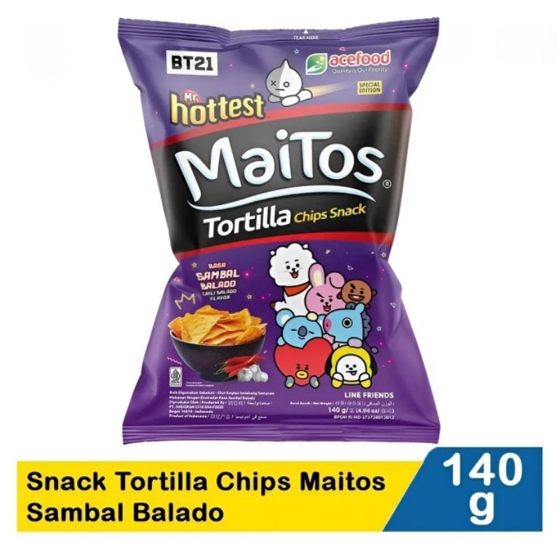 

Mr. Hottest Snack Tortilla Chips Maitos Sambal Balado 140g