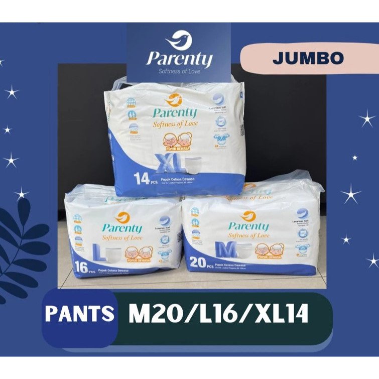 Parenty Adult Pants Ekstra Serap Heavy Flow M10 L8 XL8 / M20 L16 XL14 Pamper Pampers Popok Celana De