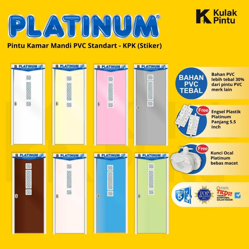 Pintu Kamar Mandi PVC PVC STANDART PLATINUM - KPK (STIKER)
